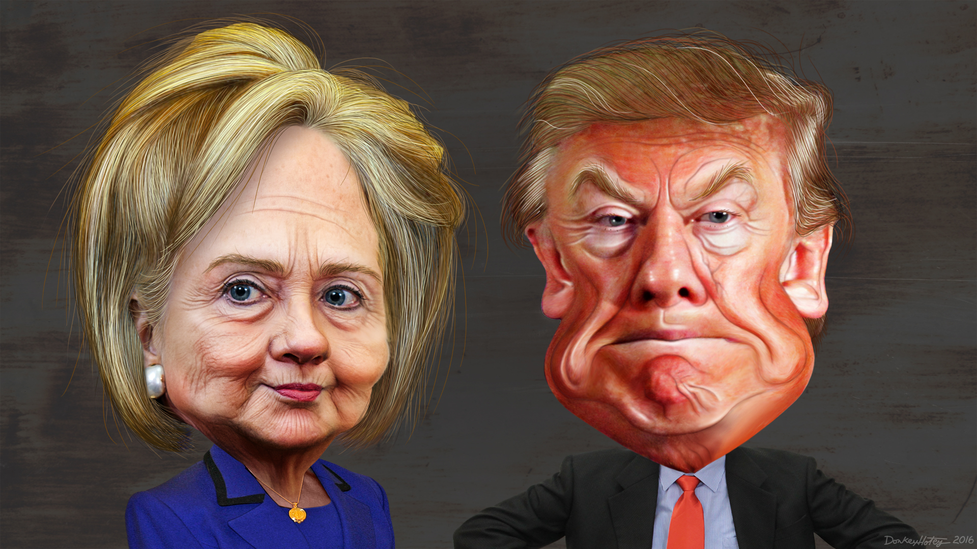 hillaryclintonvs-donaldtrump-caricatures-jpg